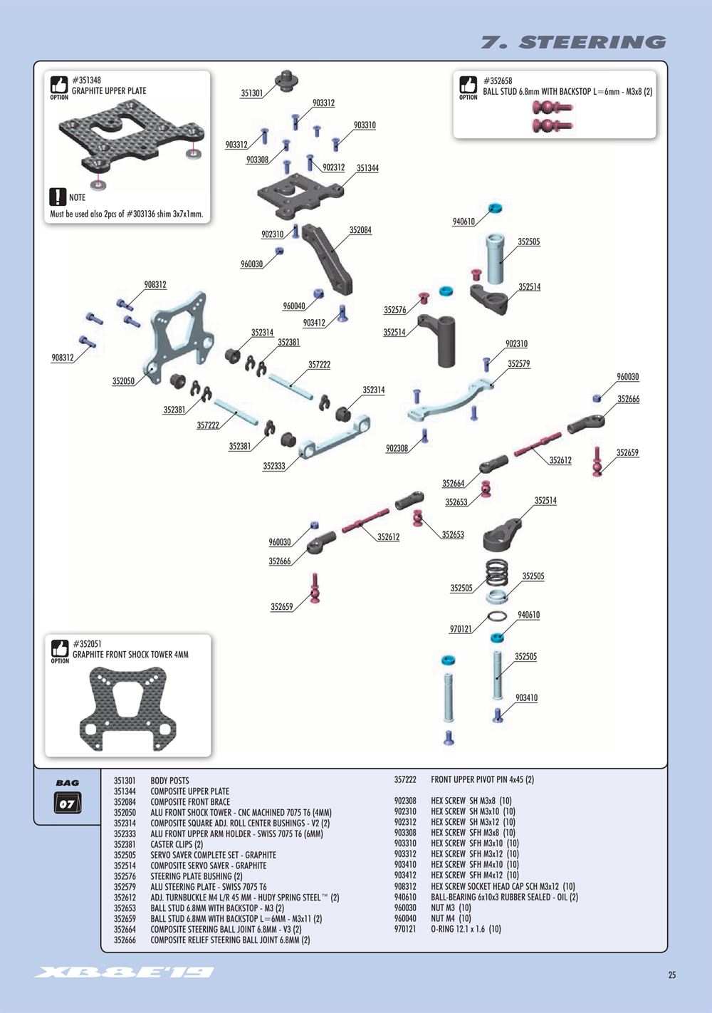 Xray - XB8E 2019 (XB8E'19) - Manual - Page 25