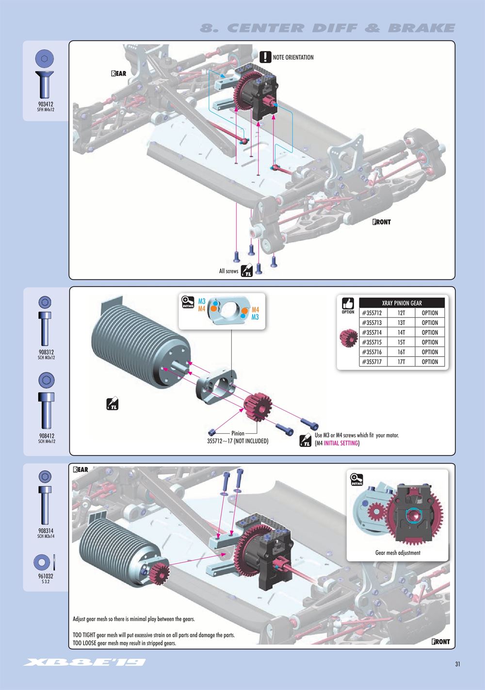 Xray - XB8E 2019 (XB8E'19) - Manual - Page 31