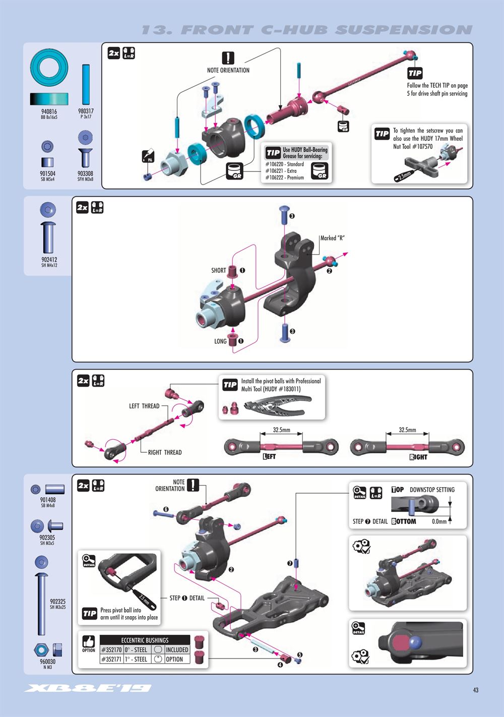 Xray - XB8E 2019 (XB8E'19) - Manual - Page 43