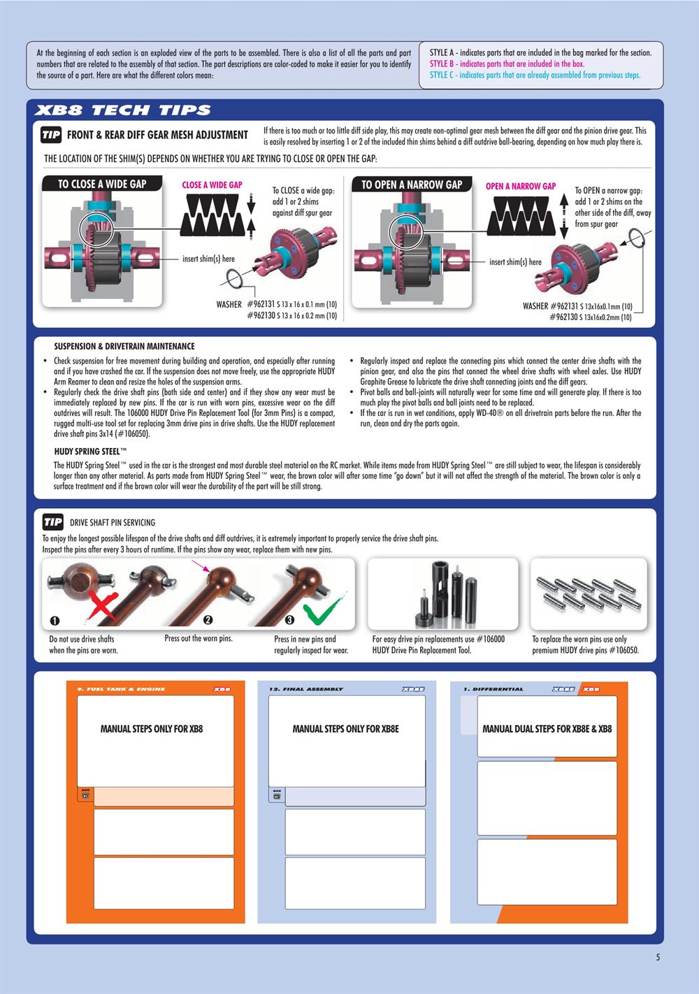 Xray - XB8E 2020 (XB8E'20) - Manual - Page 5