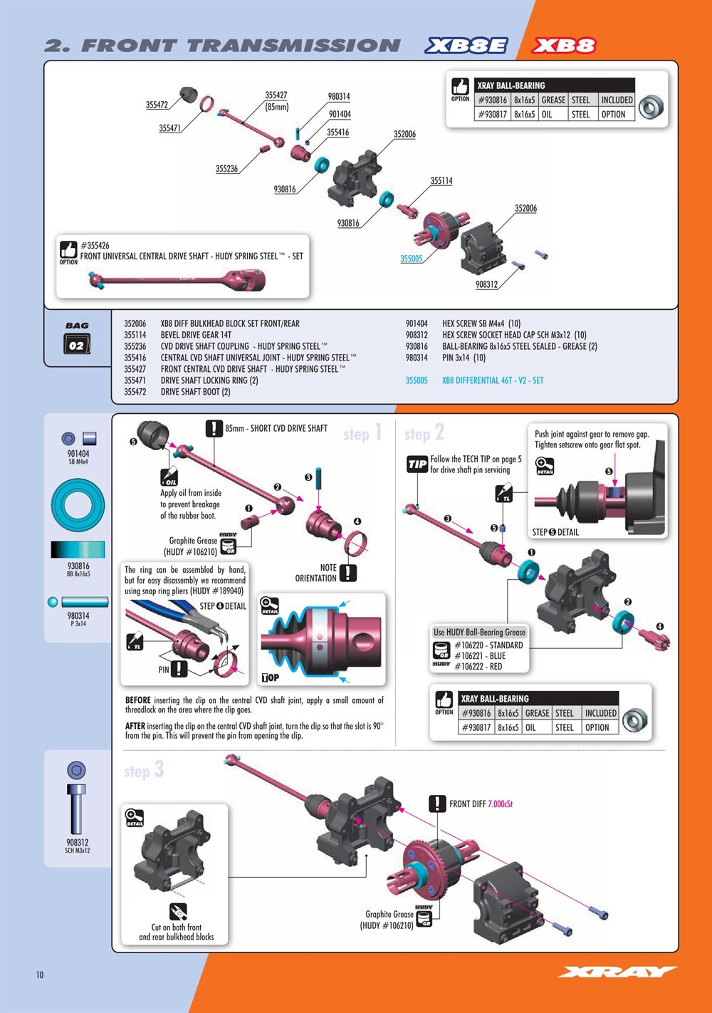 Xray - XB8E 2020 (XB8E'20) - Manual - Page 10