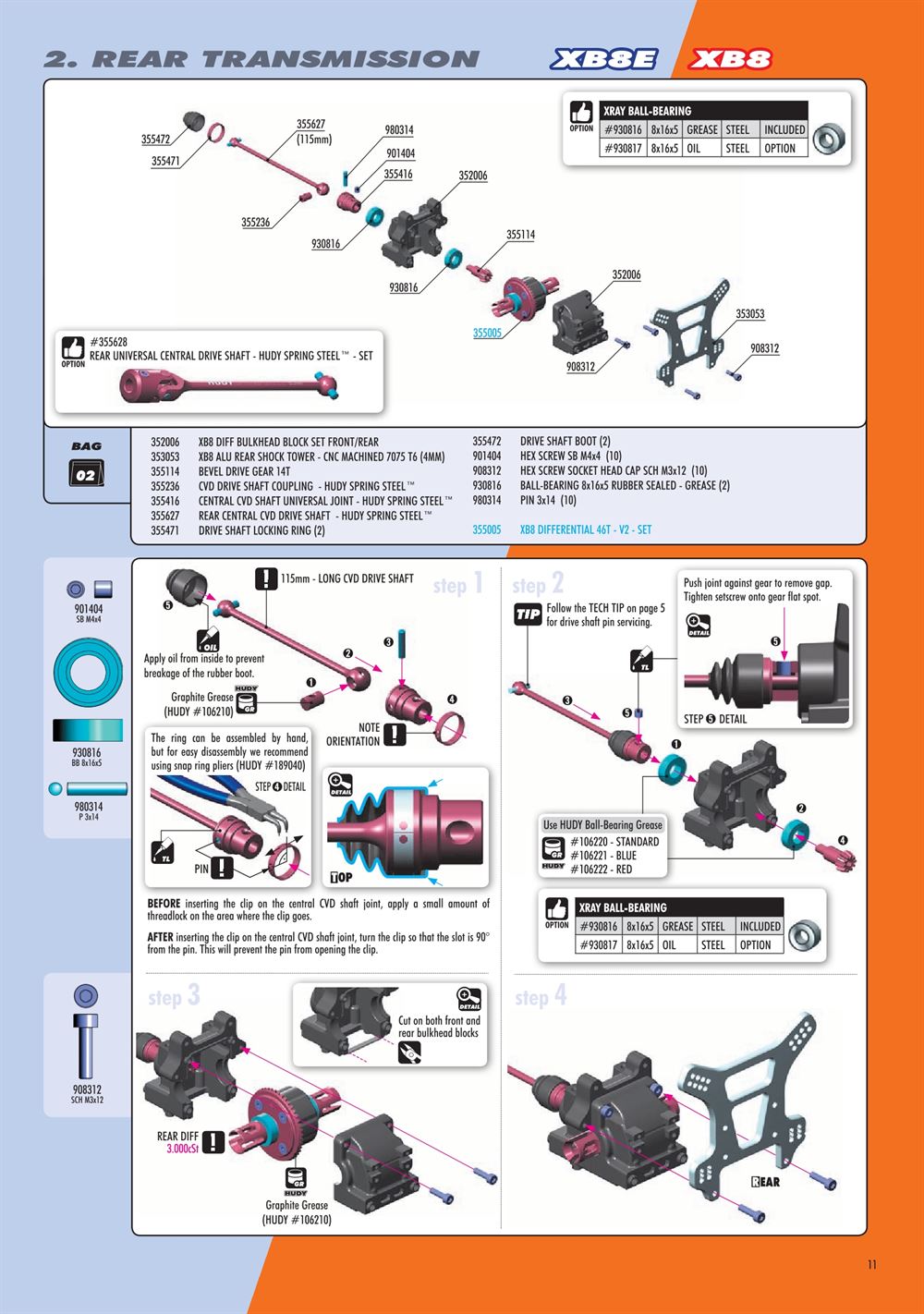 Xray - XB8E 2020 (XB8E'20) - Manual - Page 11