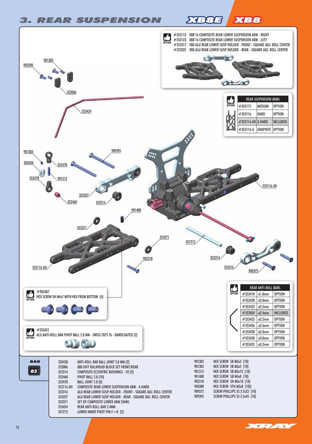 Xray - XB8E 2020 (XB8E'20) - Manual - Page 12