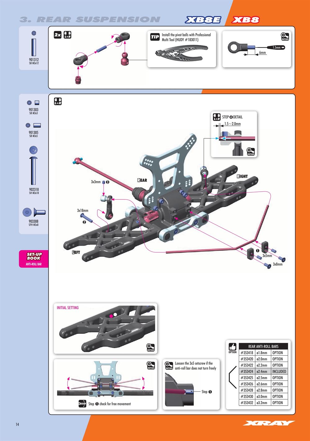 Xray - XB8E 2020 (XB8E'20) - Manual - Page 14
