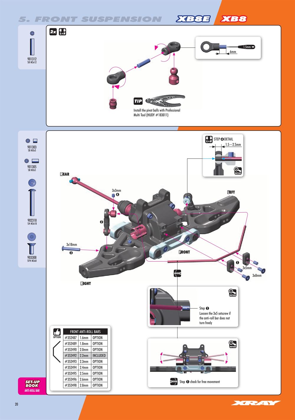 Xray - XB8E 2020 (XB8E'20) - Manual - Page 20