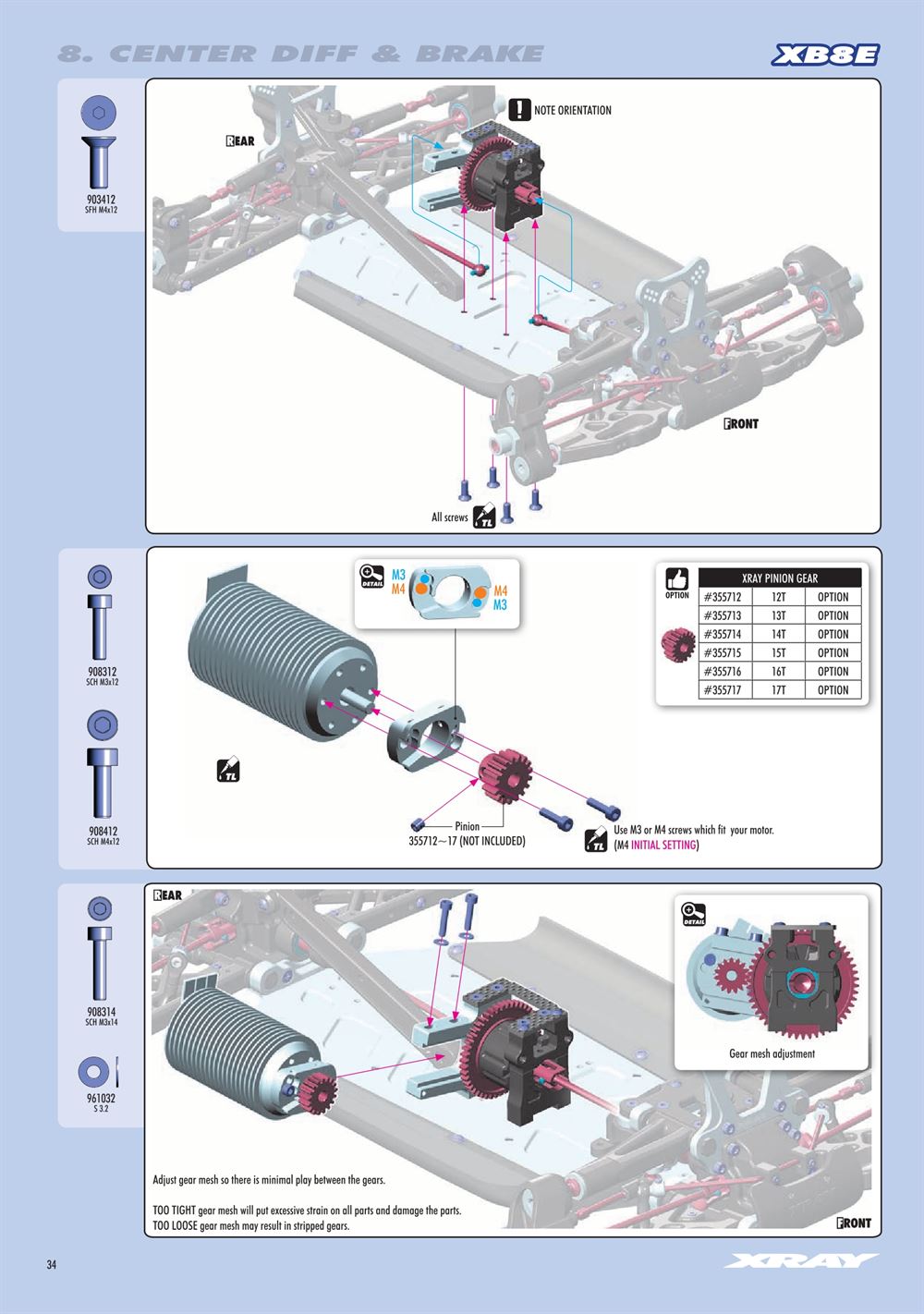 Xray - XB8E 2020 (XB8E'20) - Manual - Page 34