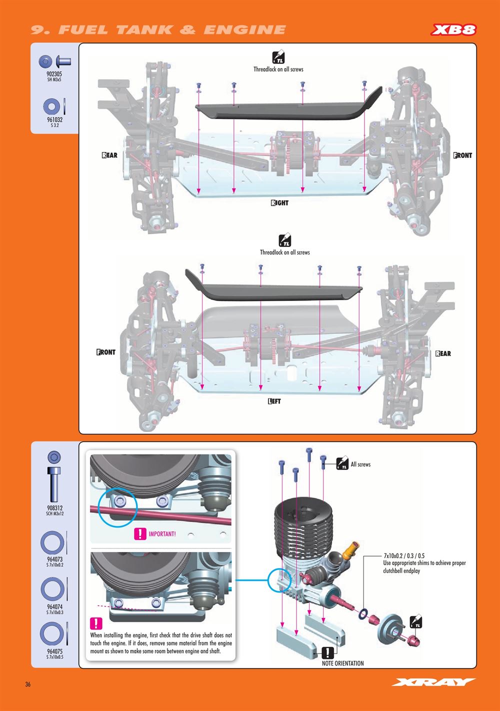 Xray - XB8E 2020 (XB8E'20) - Manual - Page 36