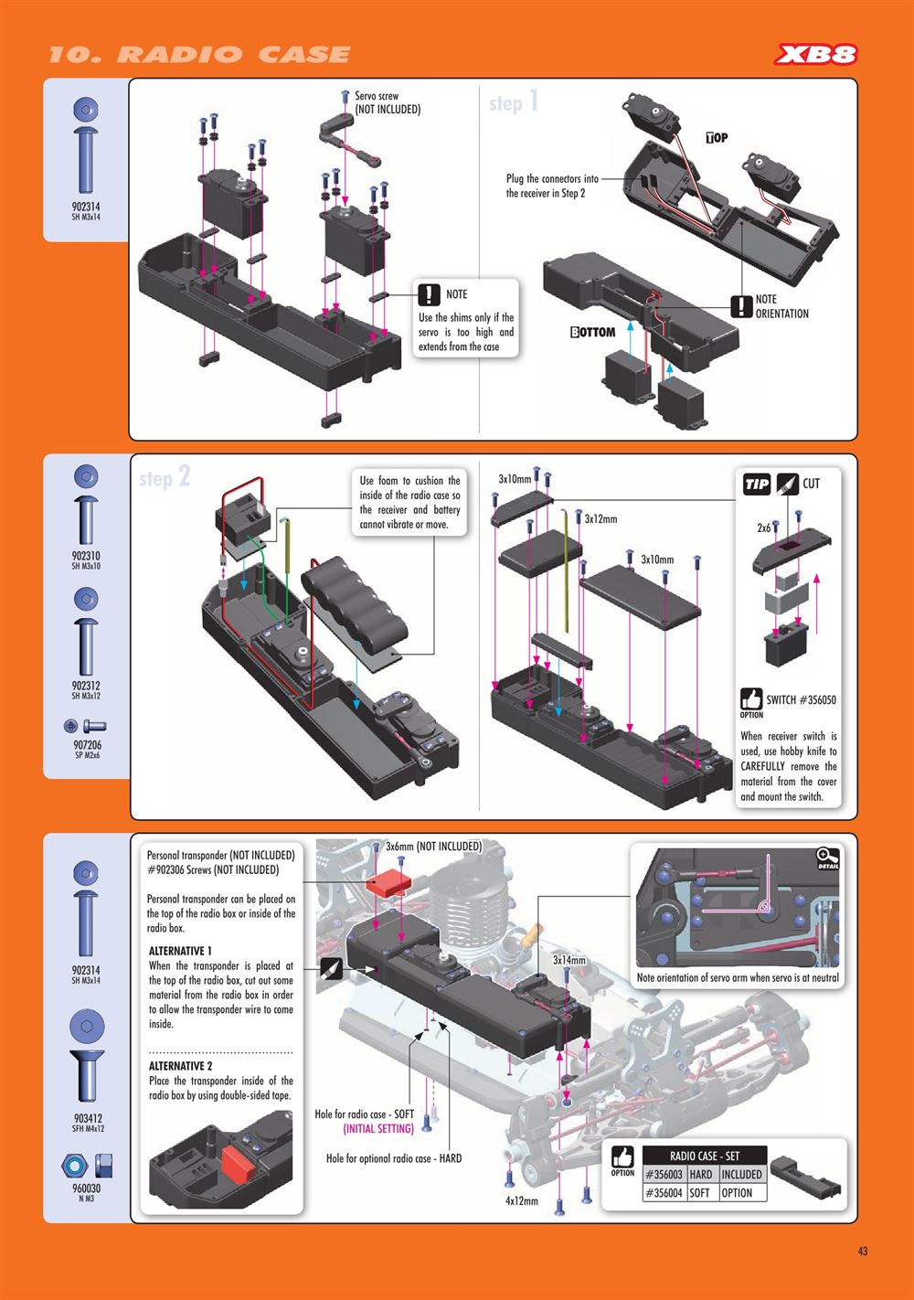 Xray - XB8E 2020 (XB8E'20) - Manual - Page 43