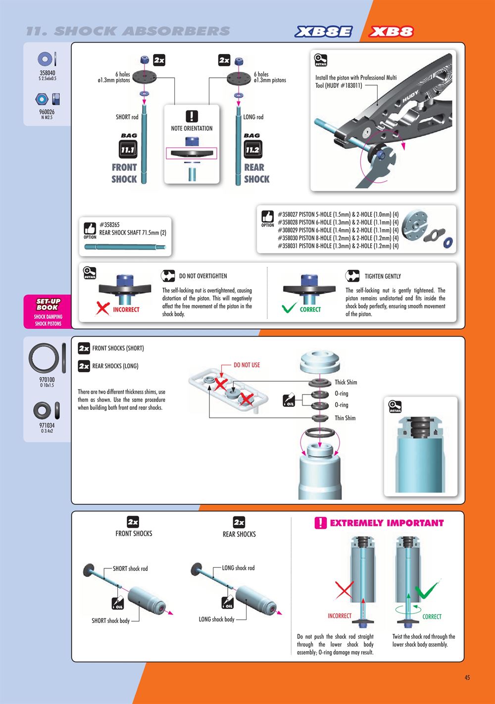Xray - XB8E 2020 (XB8E'20) - Manual - Page 45
