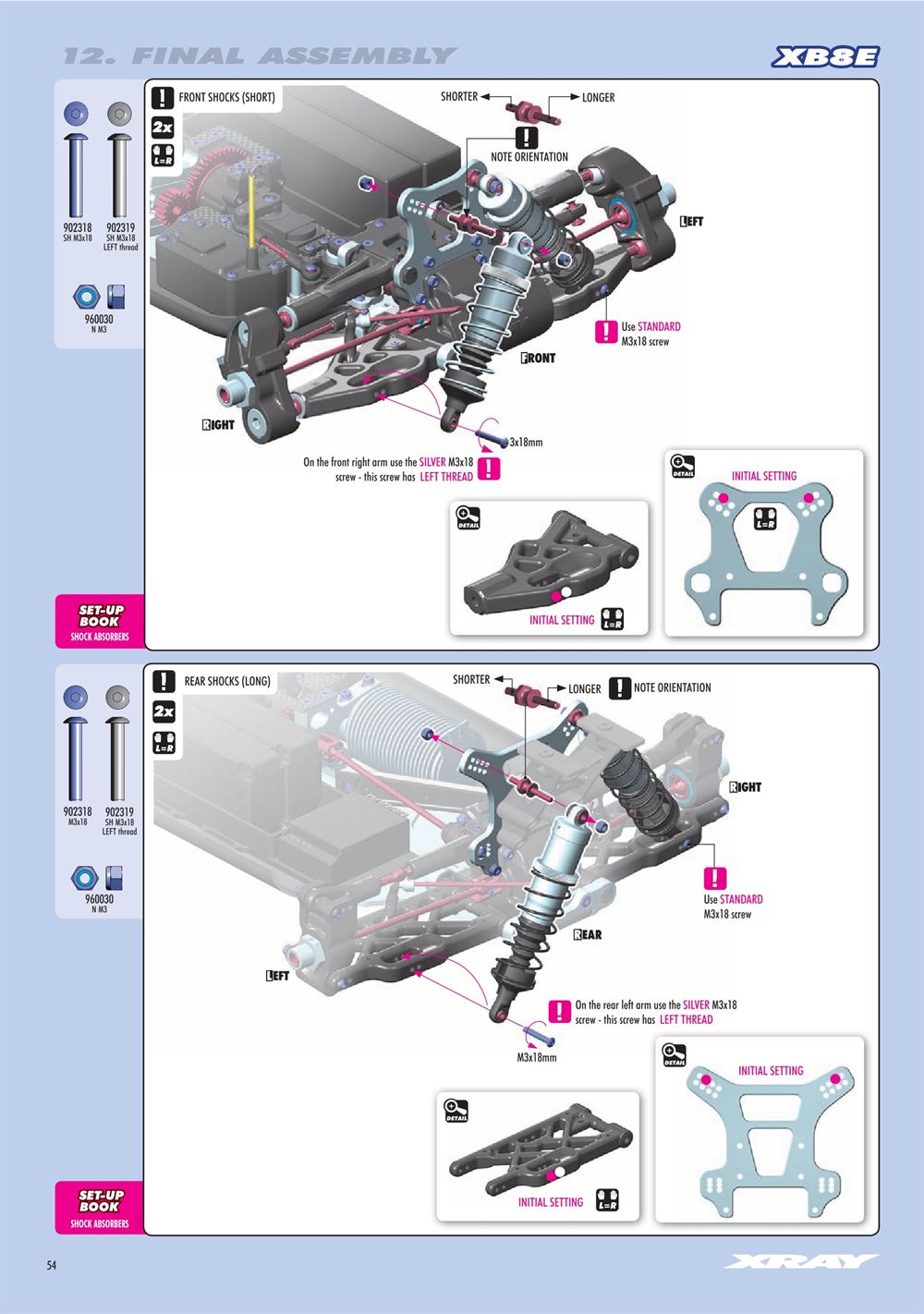 Xray - XB8E 2020 (XB8E'20) - Manual - Page 54