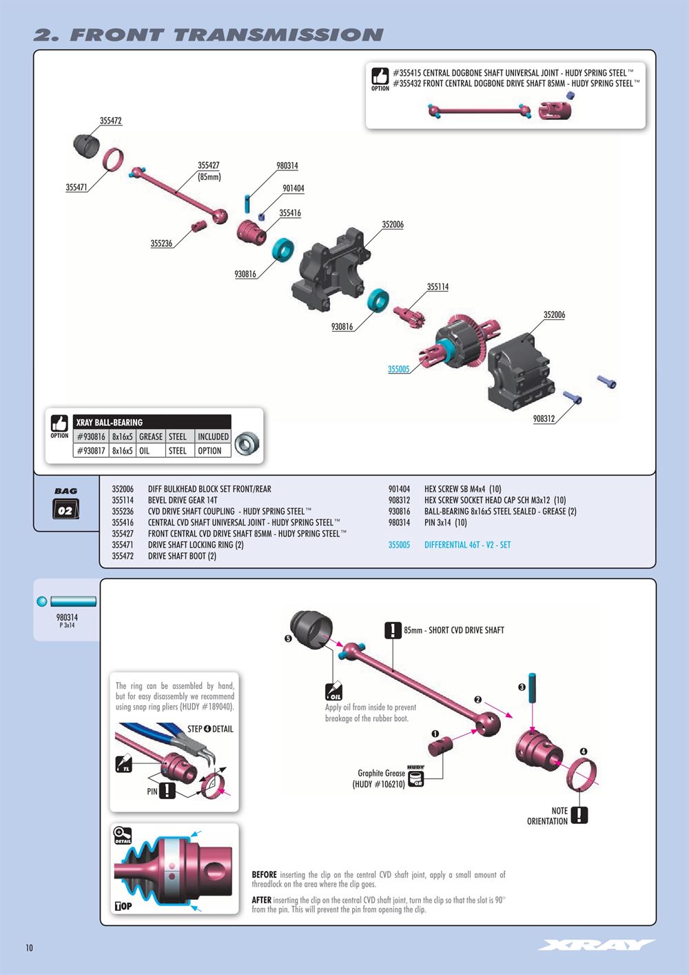 Xray - XB8E 2021 (XB8E'21) - Manual - Page 10