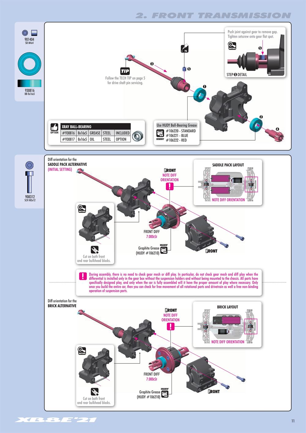 Xray - XB8E 2021 (XB8E'21) - Manual - Page 11