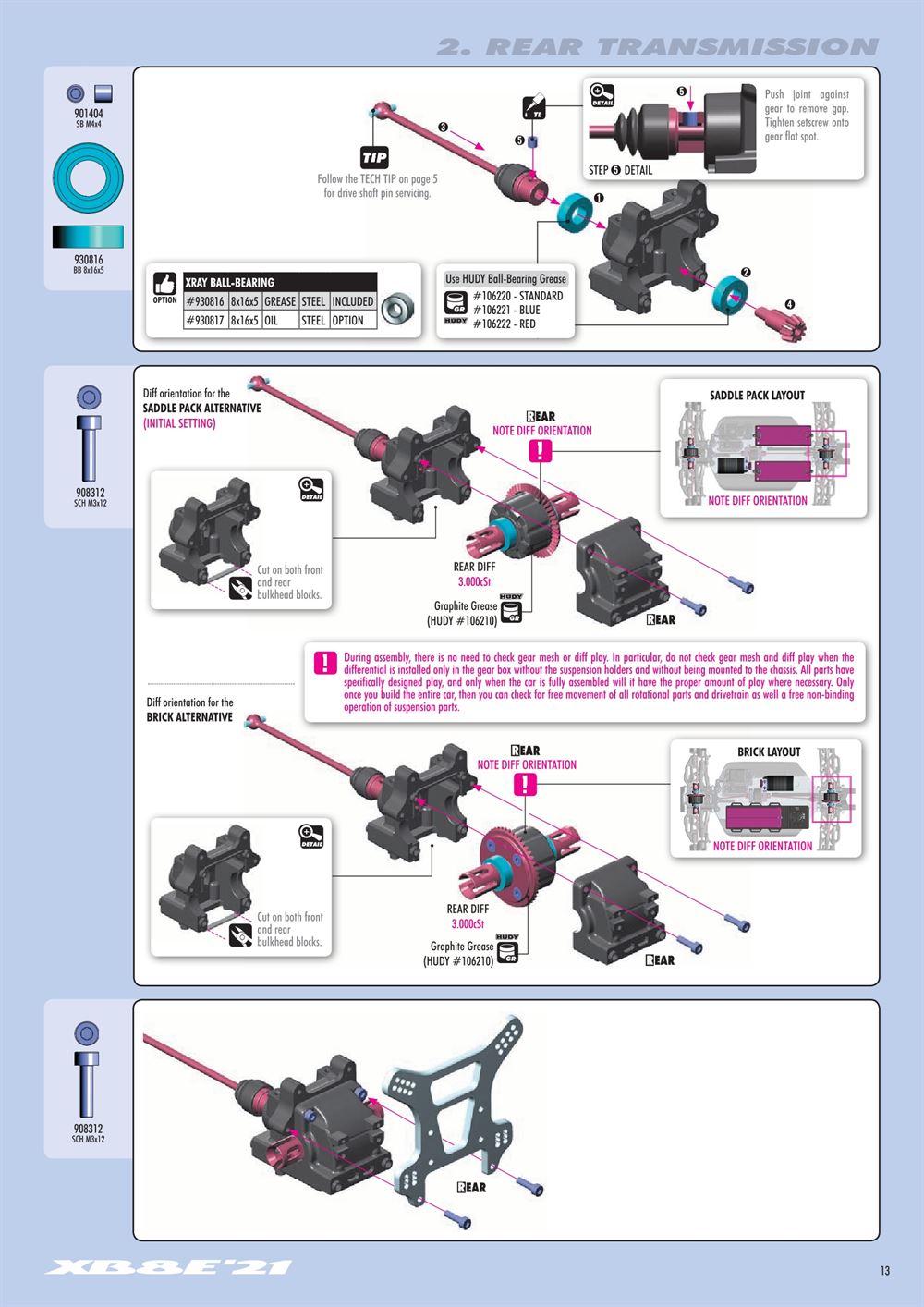 Xray - XB8E 2021 (XB8E'21) - Manual - Page 13