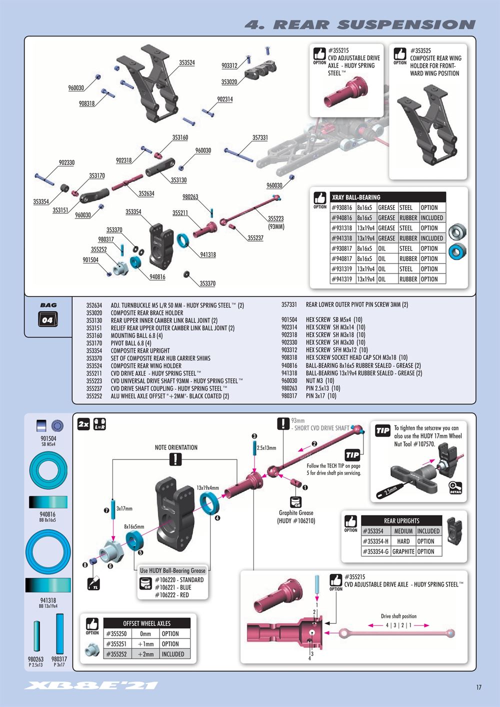 Xray - XB8E 2021 (XB8E'21) - Manual - Page 17