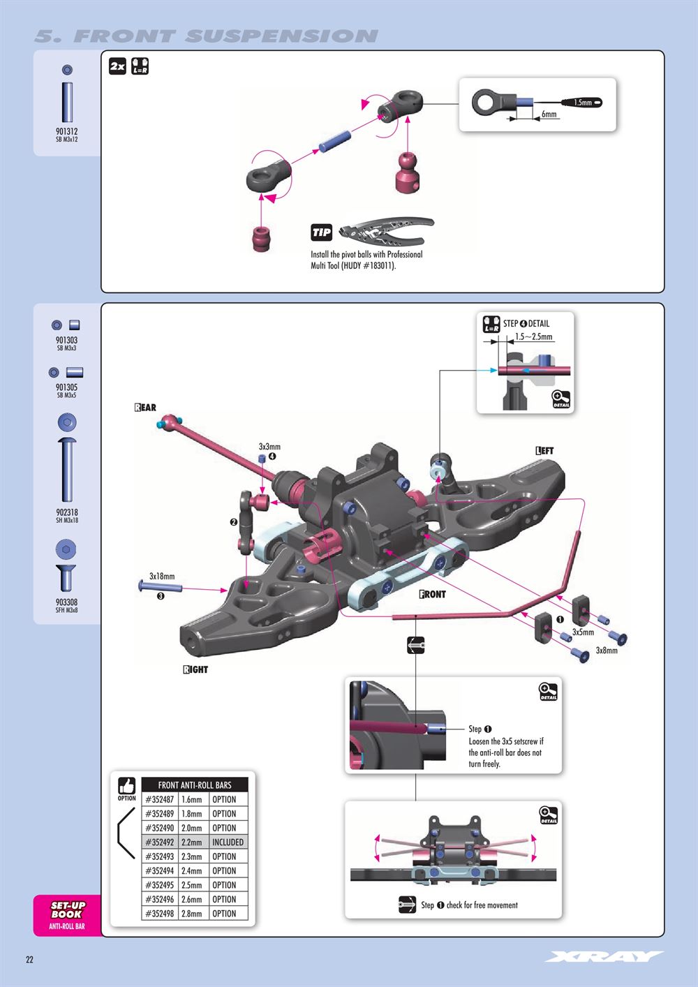 Xray - XB8E 2021 (XB8E'21) - Manual - Page 22
