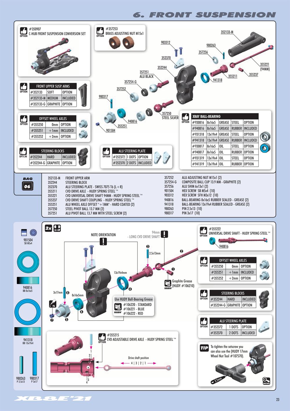 Xray - XB8E 2021 (XB8E'21) - Manual - Page 23