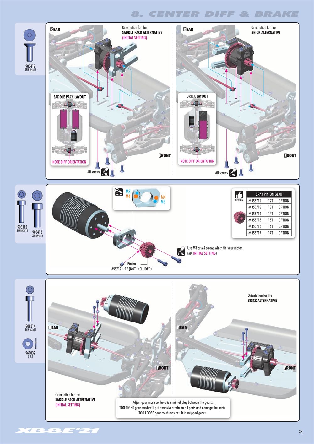 Xray - XB8E 2021 (XB8E'21) - Manual - Page 33