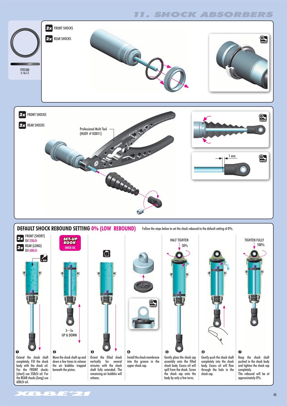 Xray - XB8E 2021 (XB8E'21) - Manual - Page 43