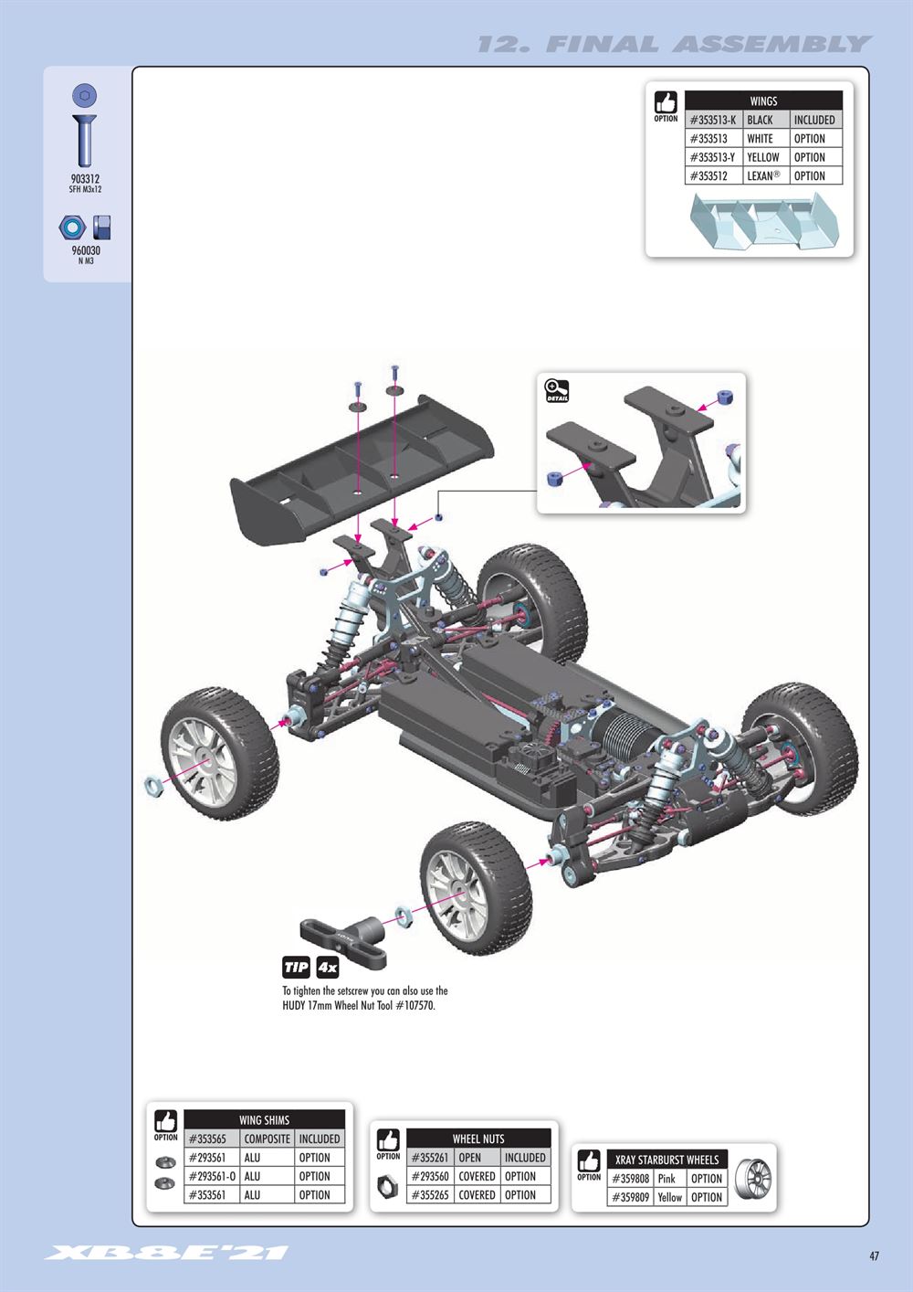 Xray - XB8E 2021 (XB8E'21) - Manual - Page 47