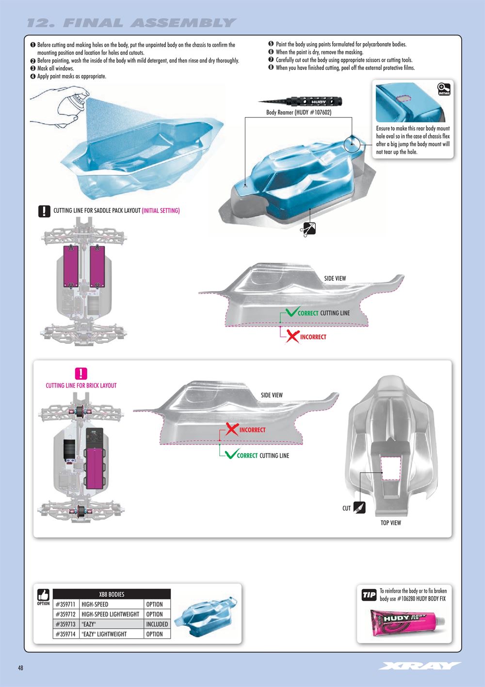 Xray - XB8E 2021 (XB8E'21) - Manual - Page 48