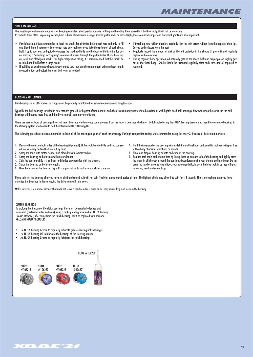 Xray - XB8E 2021 (XB8E'21) - Manual - Page 53