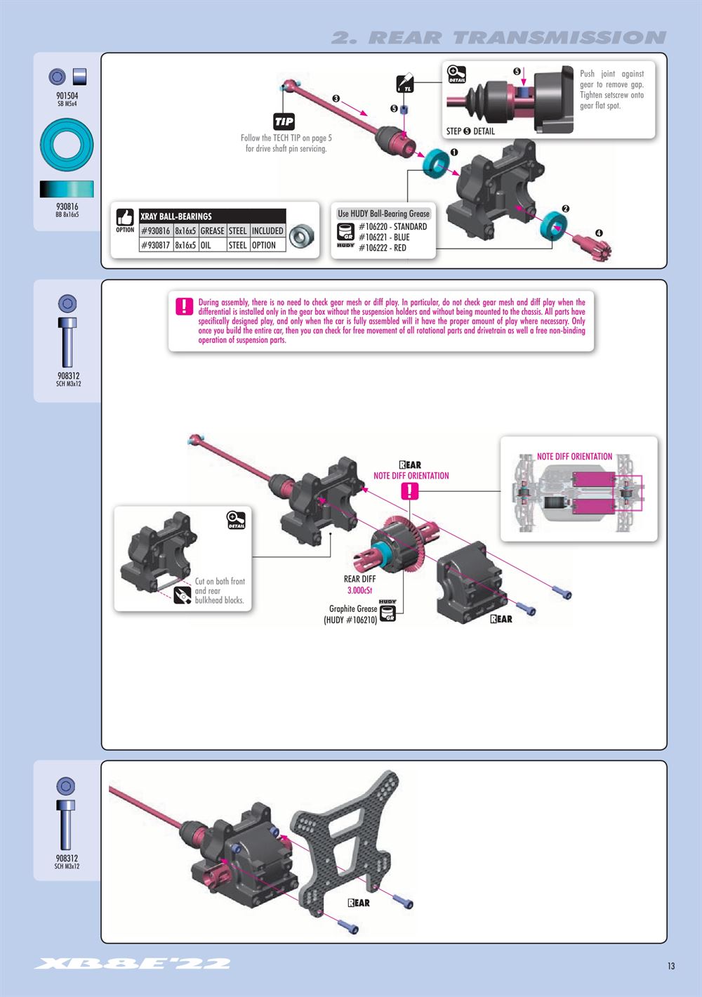 Xray - XB8E 2022 (XB8E'22) - Manual - Page 13