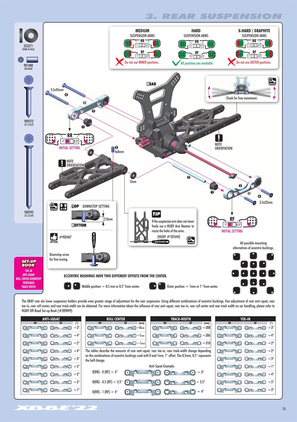 Xray - XB8E 2022 (XB8E'22) - Manual - Page 15