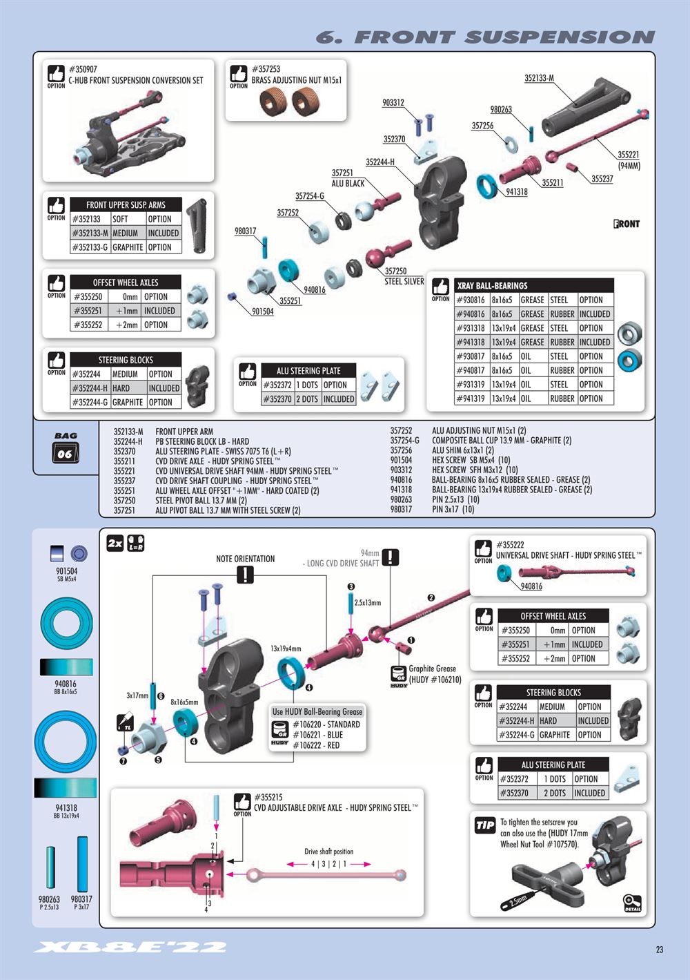 Xray - XB8E 2022 (XB8E'22) - Manual - Page 23