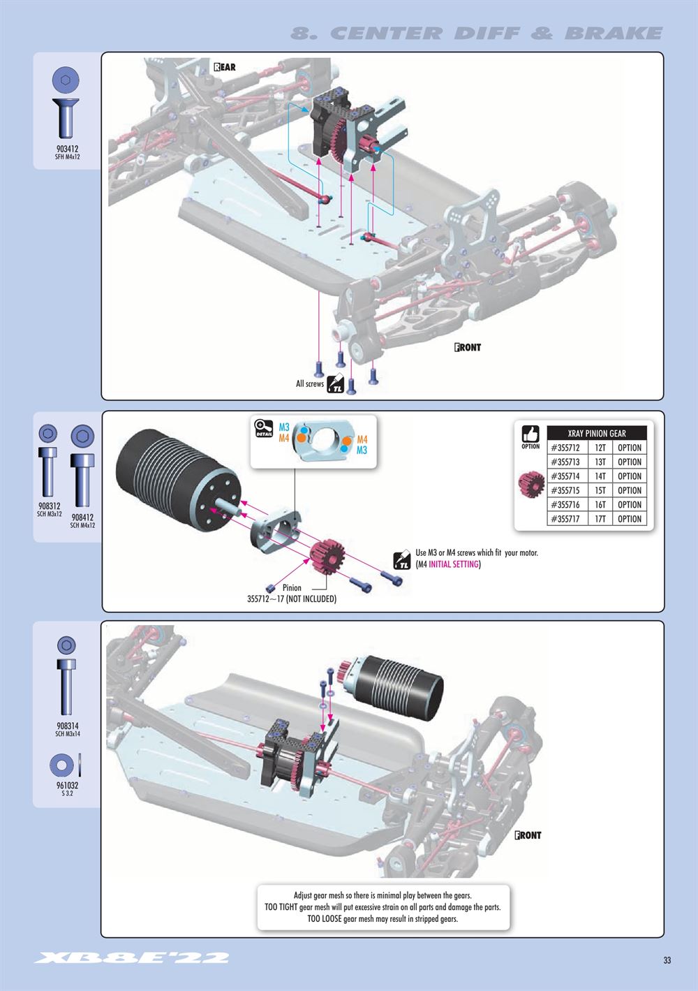 Xray - XB8E 2022 (XB8E'22) - Manual - Page 33