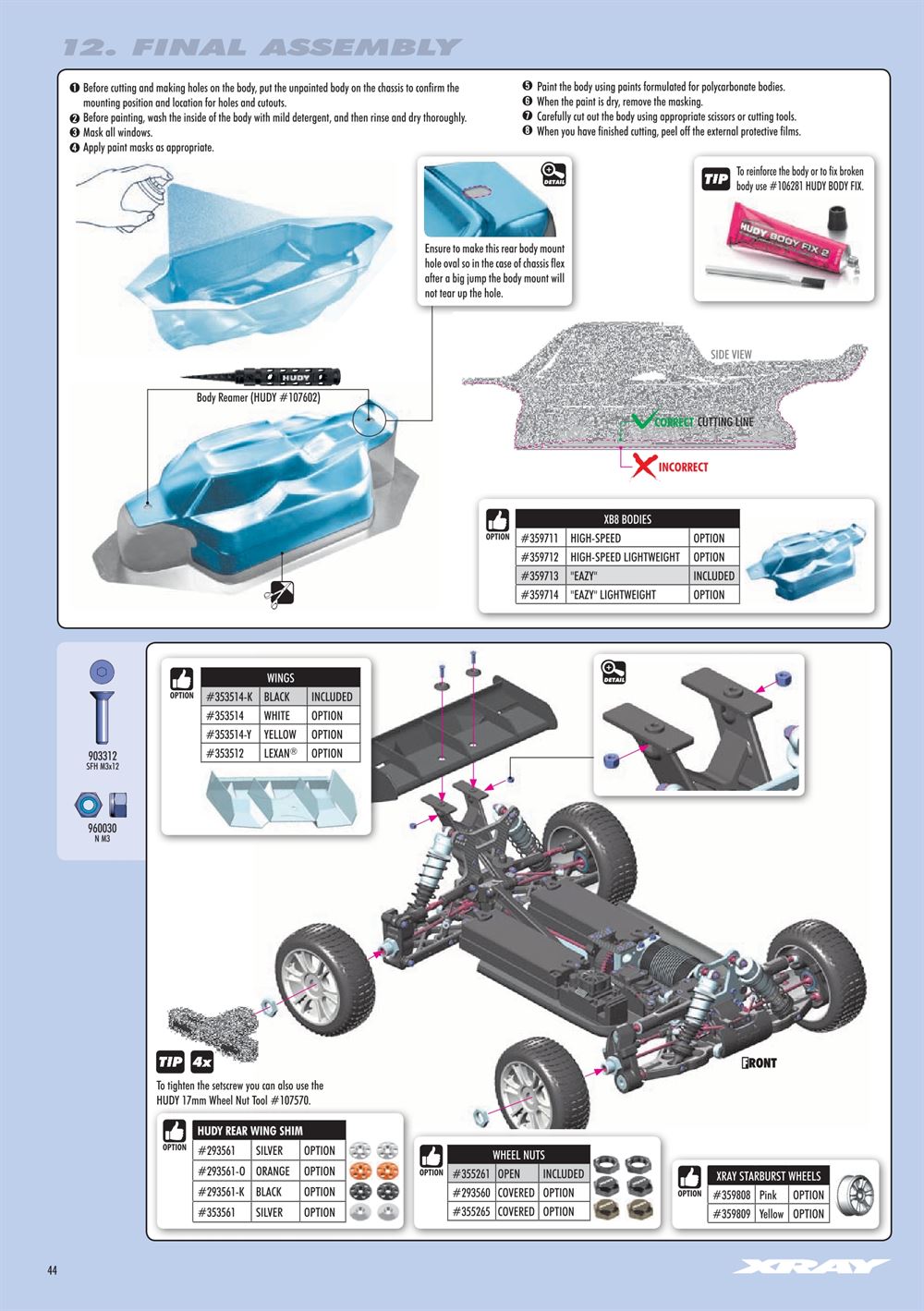 Xray - XB8E 2022 (XB8E'22) - Manual - Page 44
