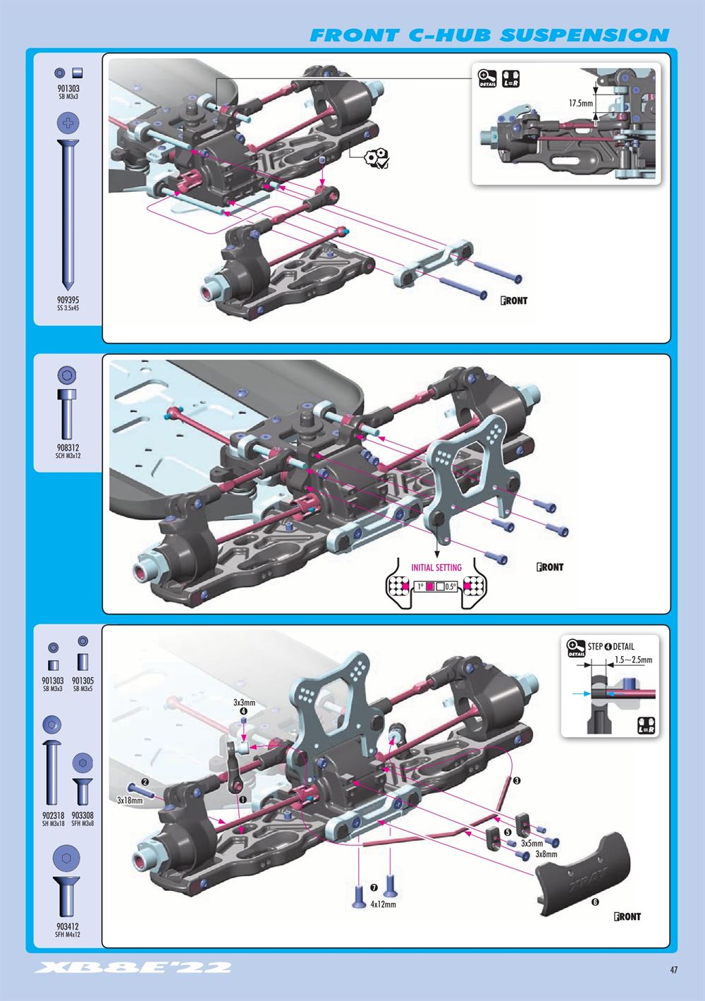 Xray - XB8E 2022 (XB8E'22) - Manual - Page 47
