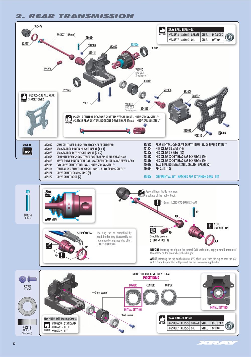 Xray - XB8E 2023 (XB8E'23) - Manual - Page 12