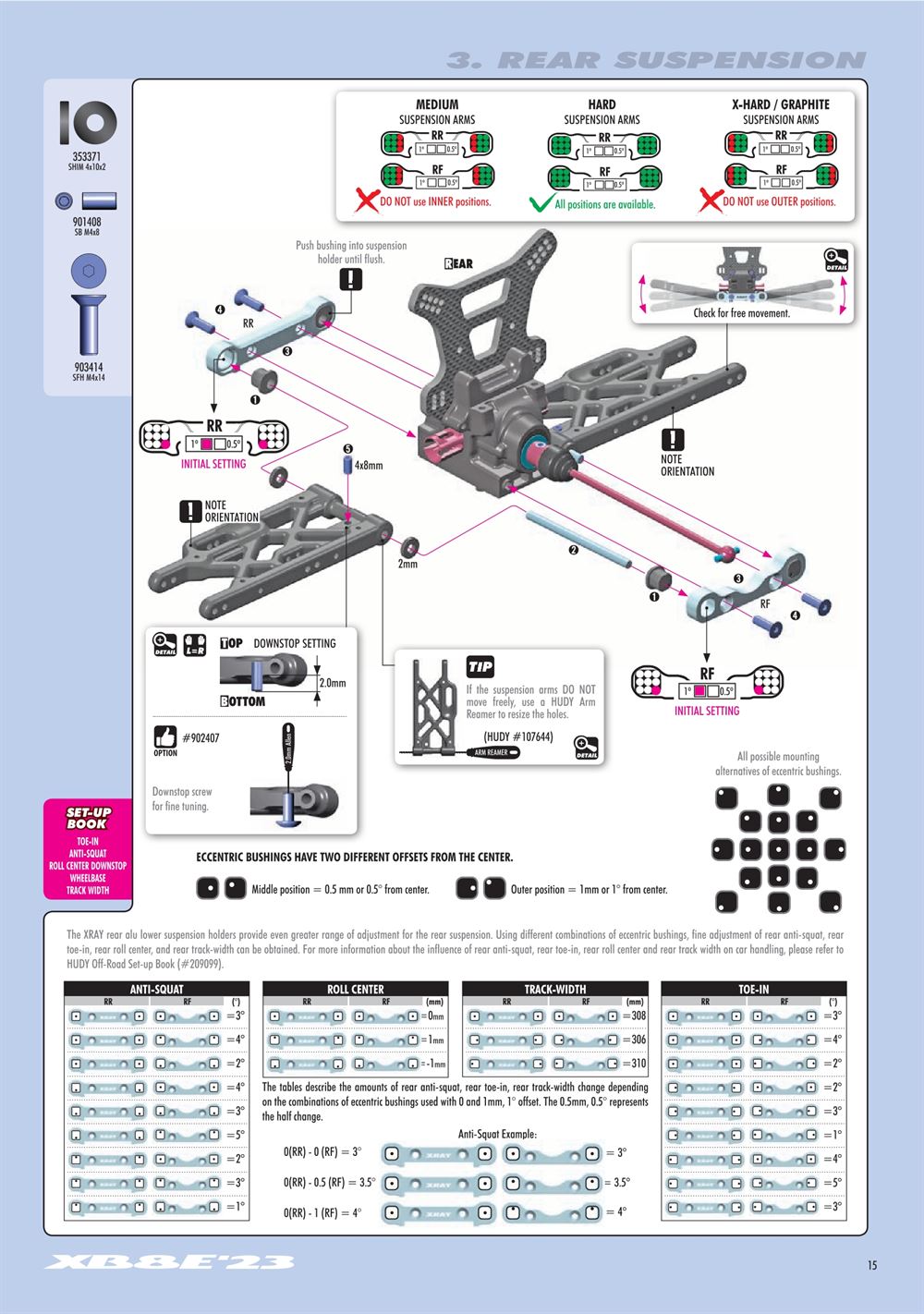 Xray - XB8E 2023 (XB8E'23) - Manual - Page 15