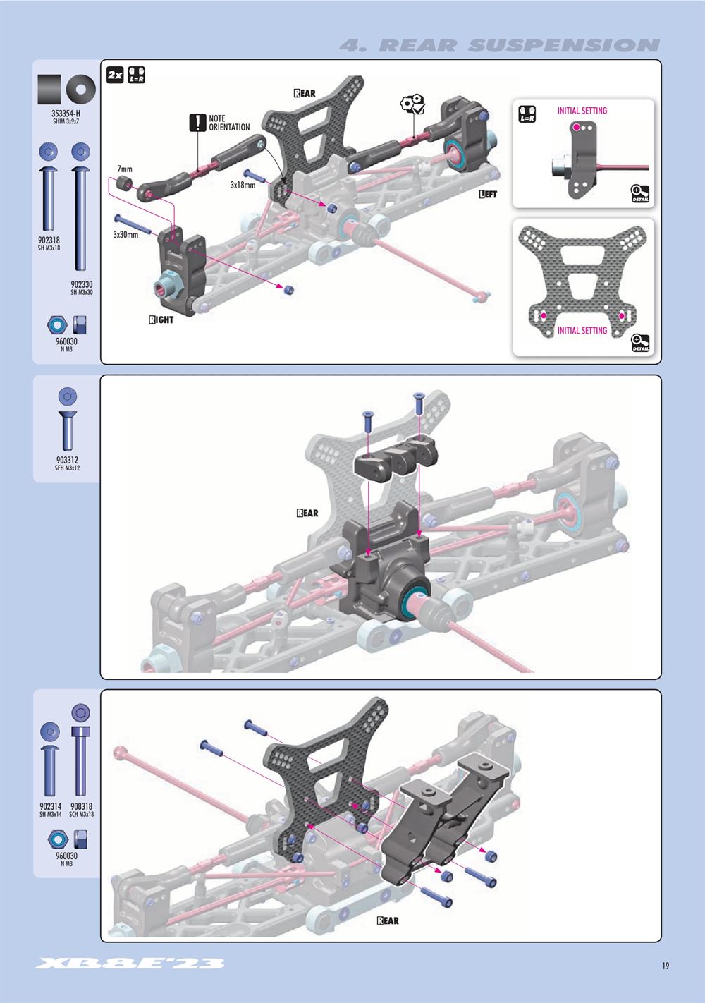 Xray - XB8E 2023 (XB8E'23) - Manual - Page 19
