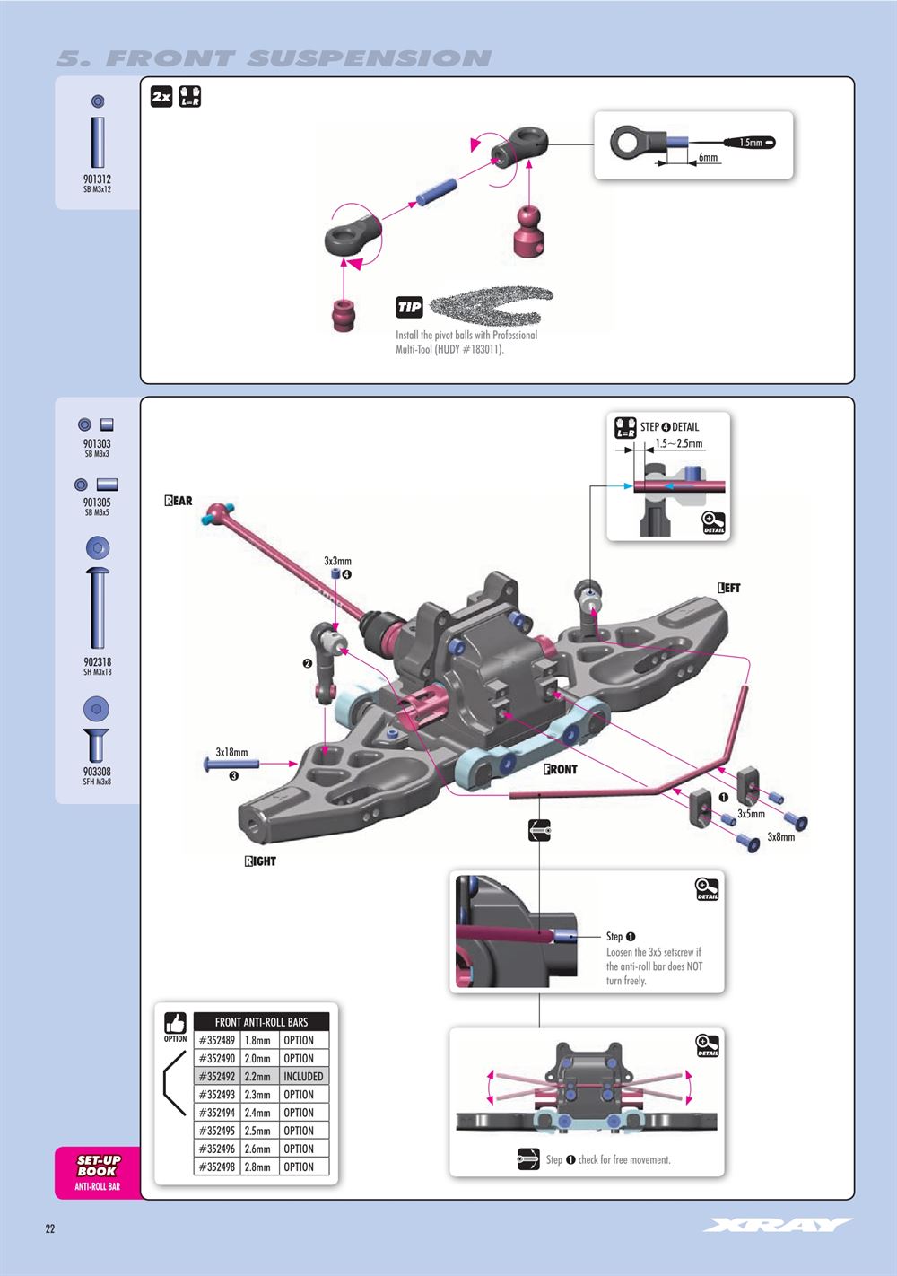 Xray - XB8E 2023 (XB8E'23) - Manual - Page 22