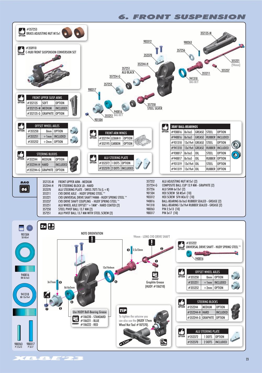 Xray - XB8E 2023 (XB8E'23) - Manual - Page 23