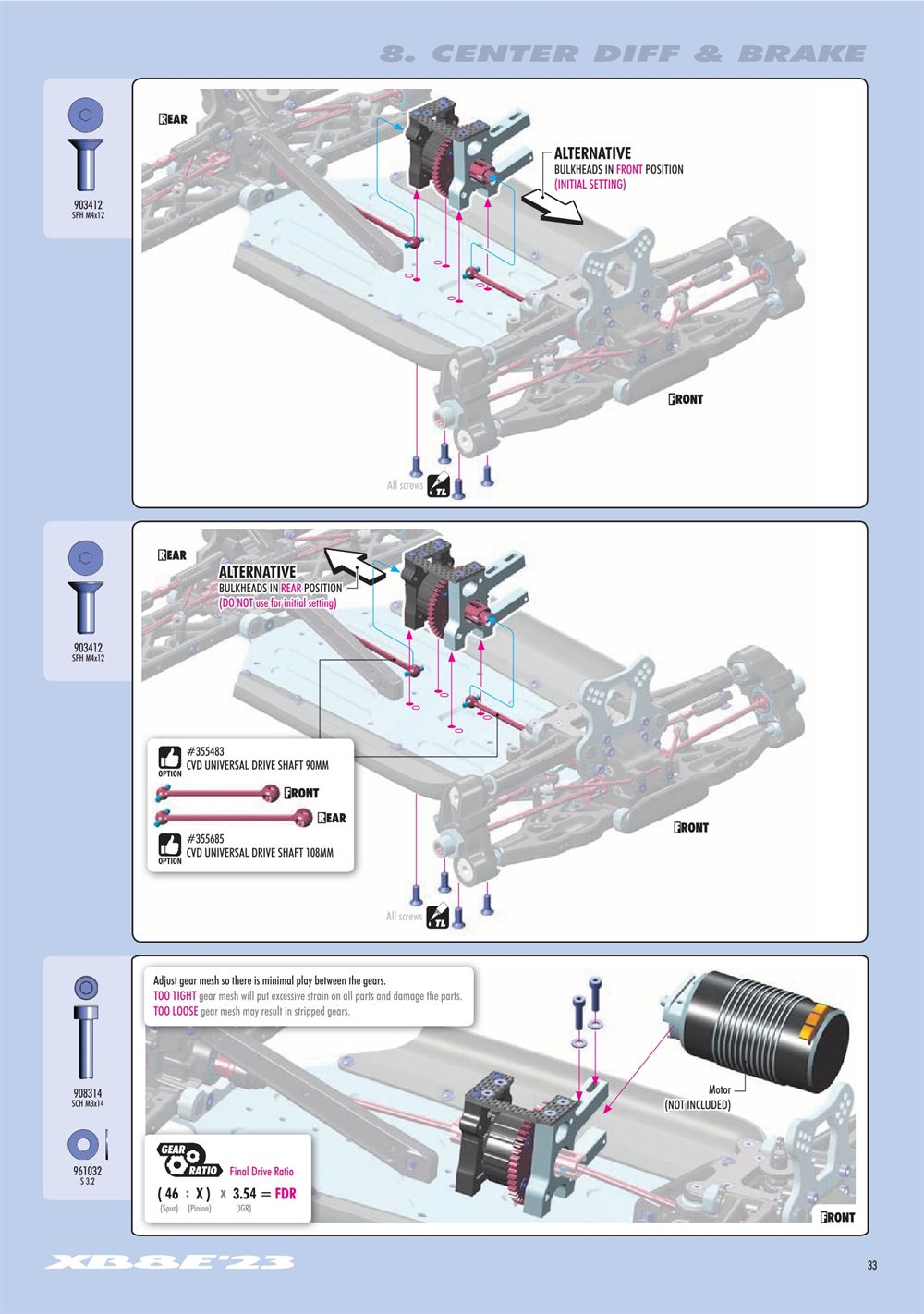 Xray - XB8E 2023 (XB8E'23) - Manual - Page 33