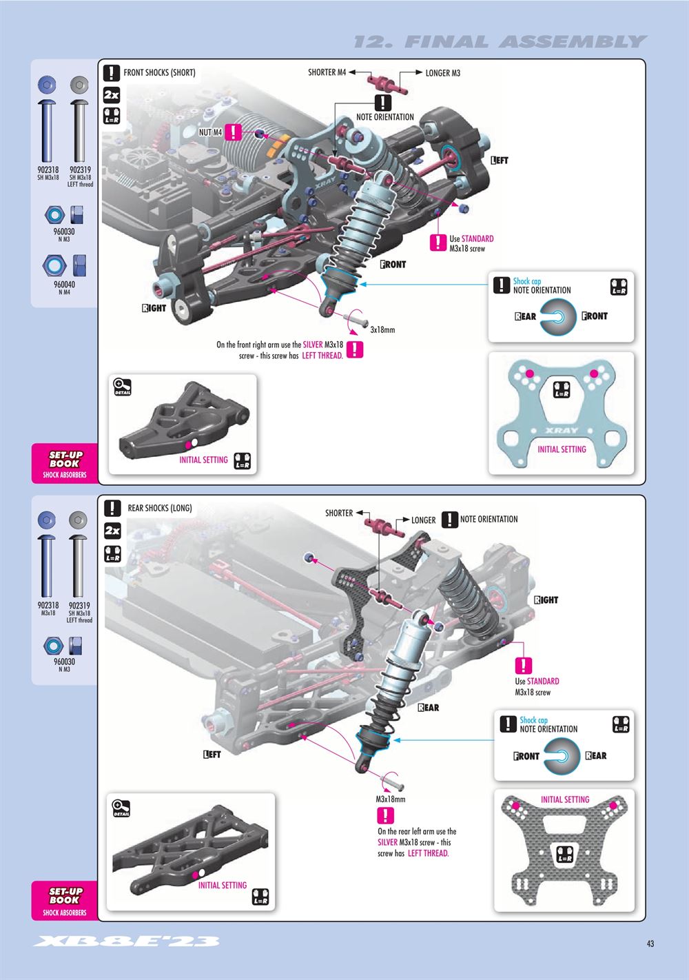 Xray - XB8E 2023 (XB8E'23) - Manual - Page 43