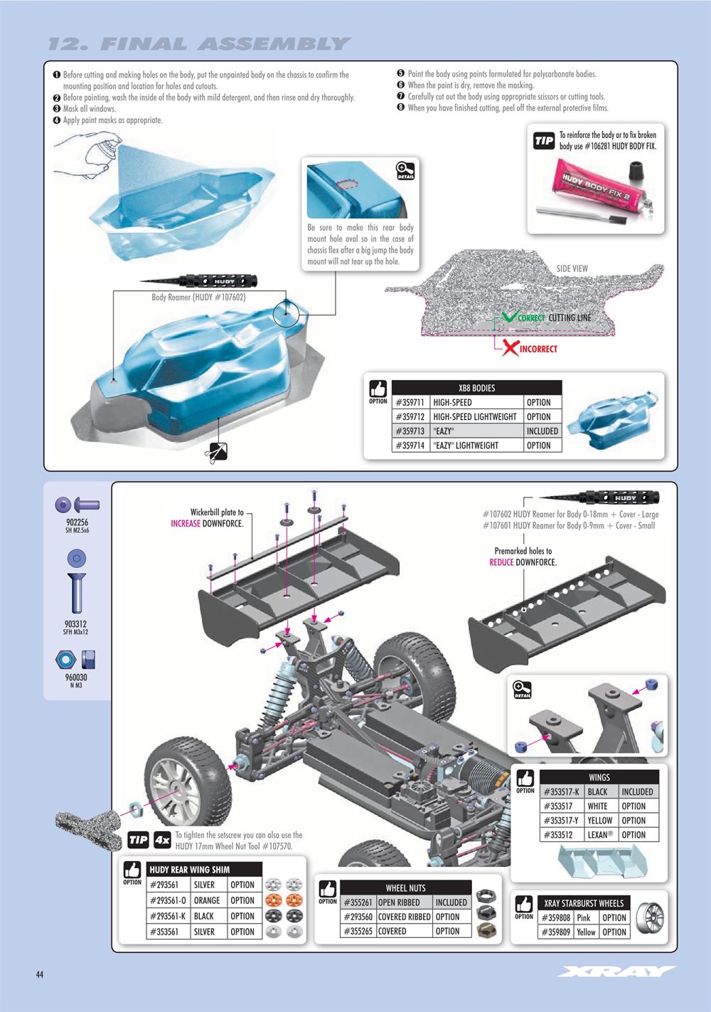 Xray - XB8E 2023 (XB8E'23) - Manual - Page 44