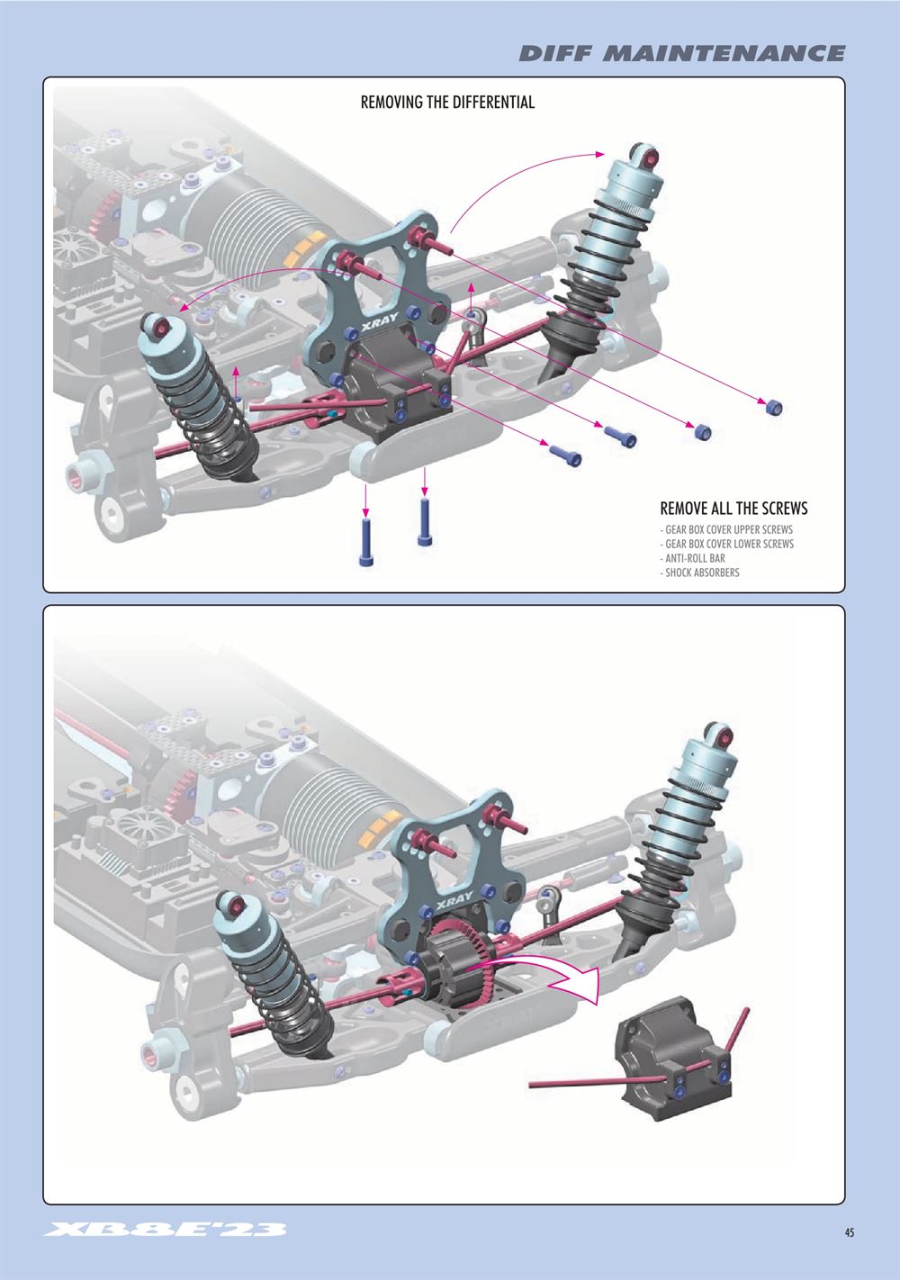 Xray - XB8E 2023 (XB8E'23) - Manual - Page 45