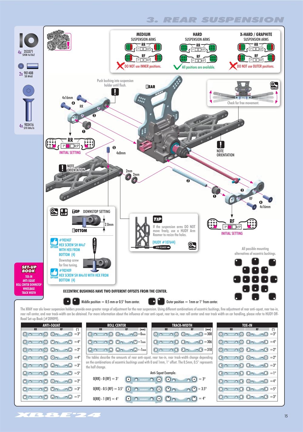 Xray - XB8E 2024 (XB8E'24) - Manual - Page 15