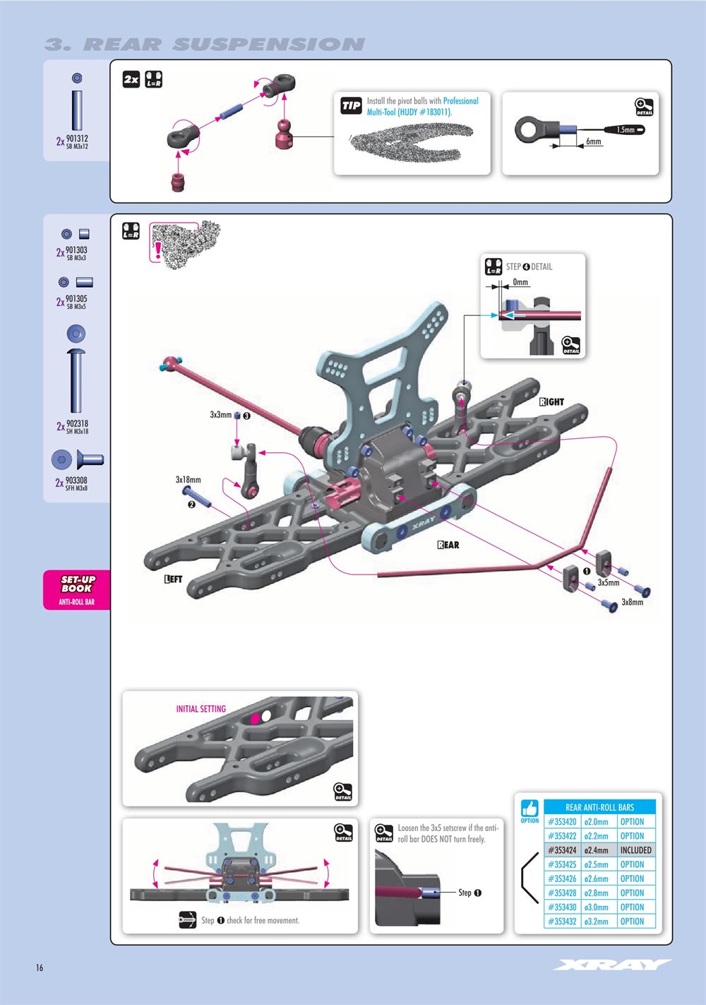 Xray - XB8E 2024 (XB8E'24) - Manual - Page 16