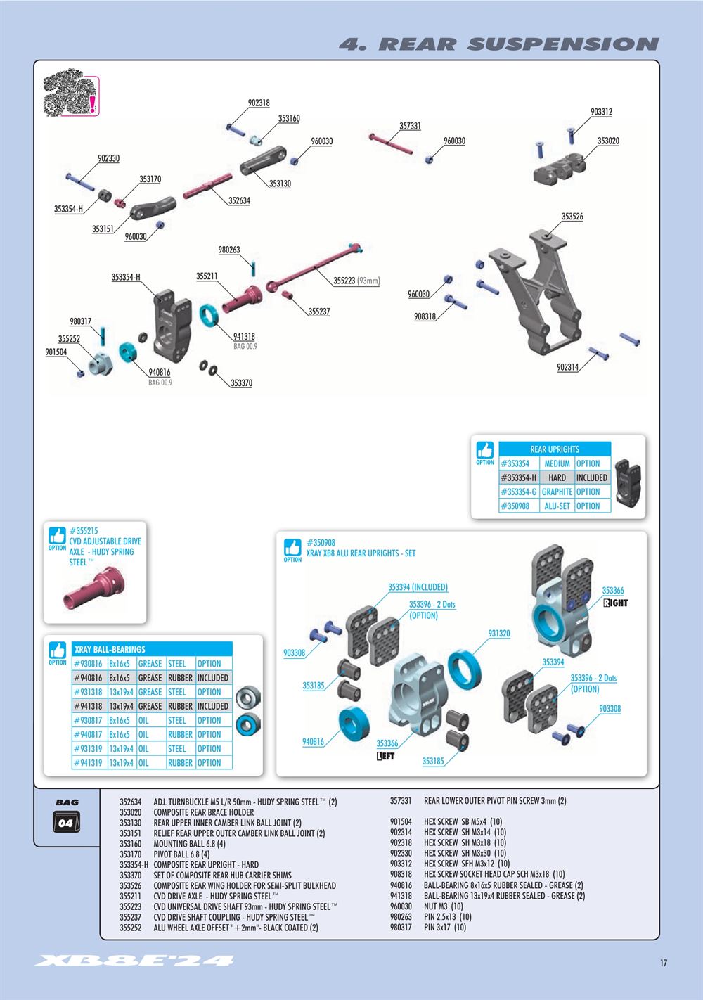 Xray - XB8E 2024 (XB8E'24) - Manual - Page 17