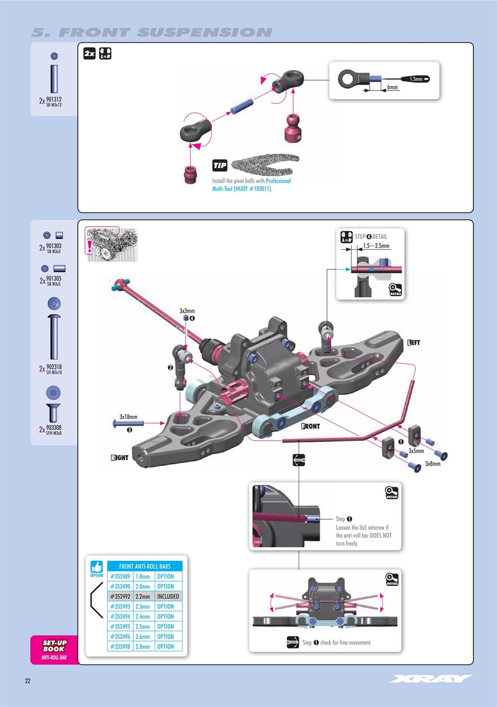 Xray - XB8E 2024 (XB8E'24) - Manual - Page 22