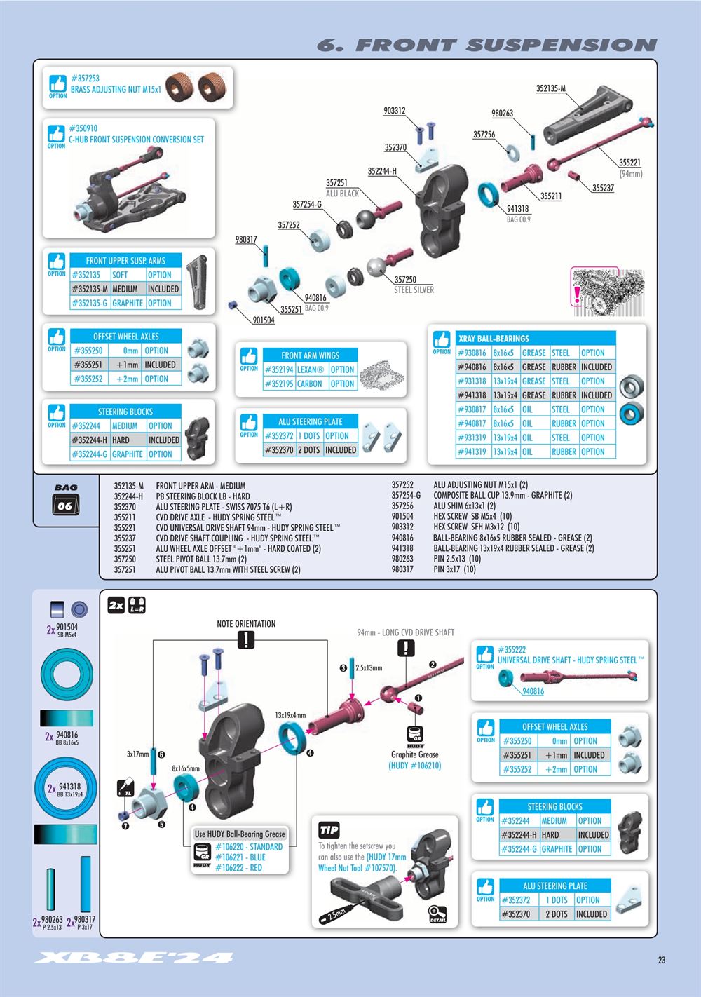 Xray - XB8E 2024 (XB8E'24) - Manual - Page 23