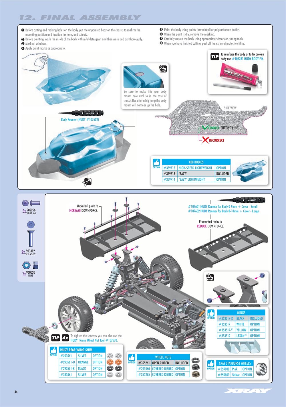 Xray - XB8E 2024 (XB8E'24) - Manual - Page 44