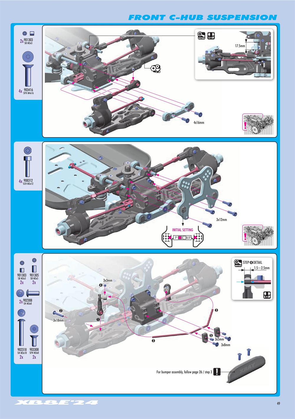 Xray - XB8E 2024 (XB8E'24) - Manual - Page 49