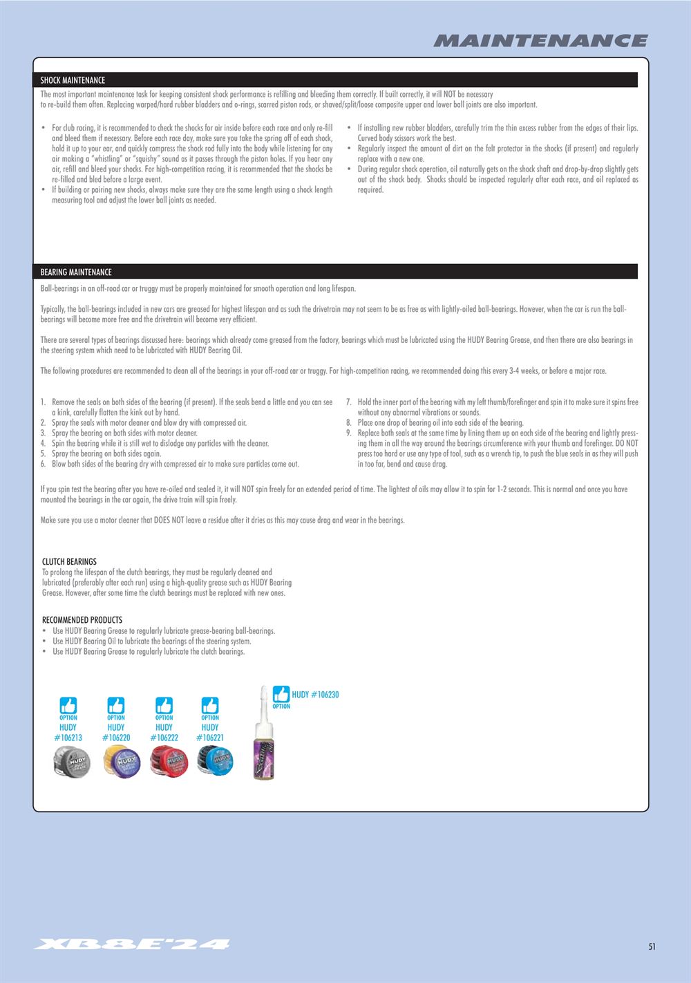 Xray - XB8E 2024 (XB8E'24) - Manual - Page 51