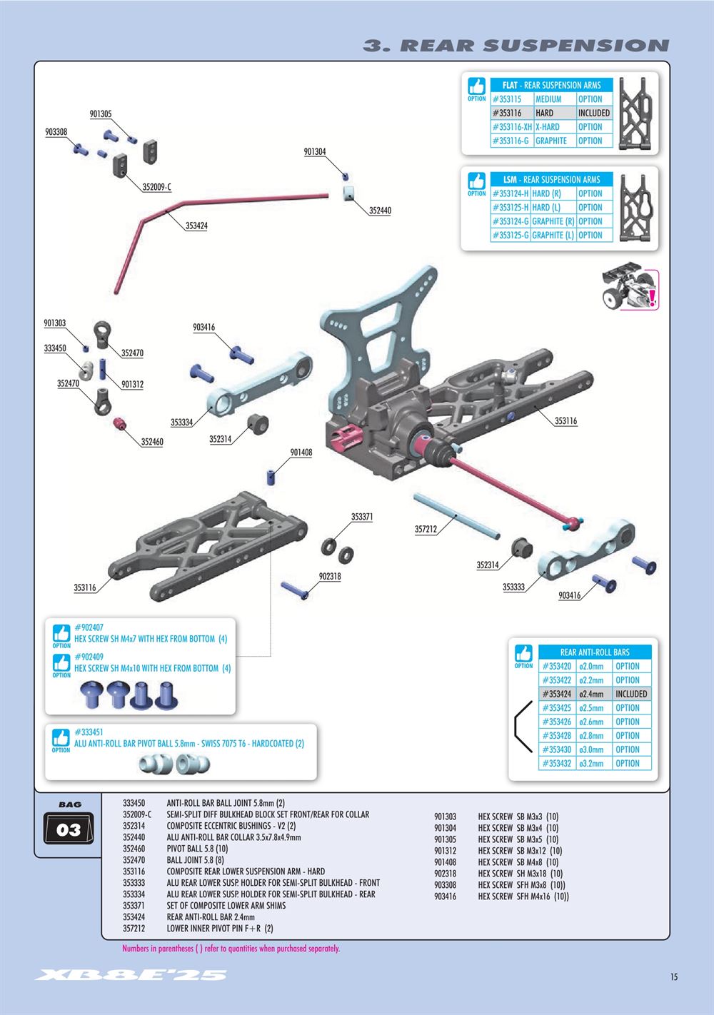 Xray - XB8E 2025 (XB8E'25) - Manual - Page 15