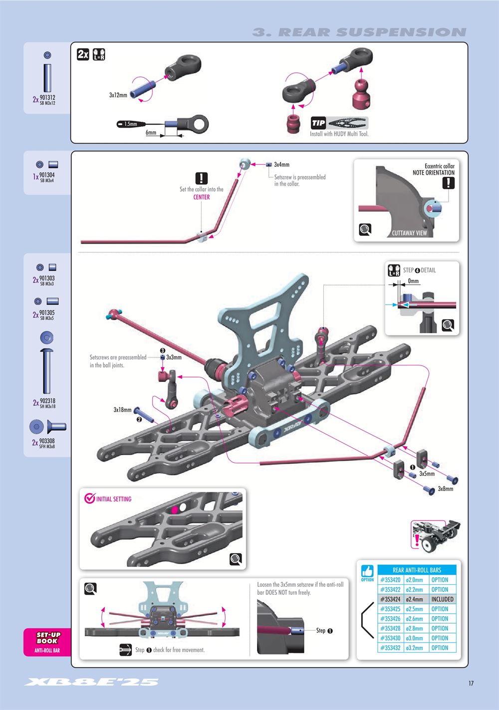 Xray - XB8E 2025 (XB8E'25) - Manual - Page 17